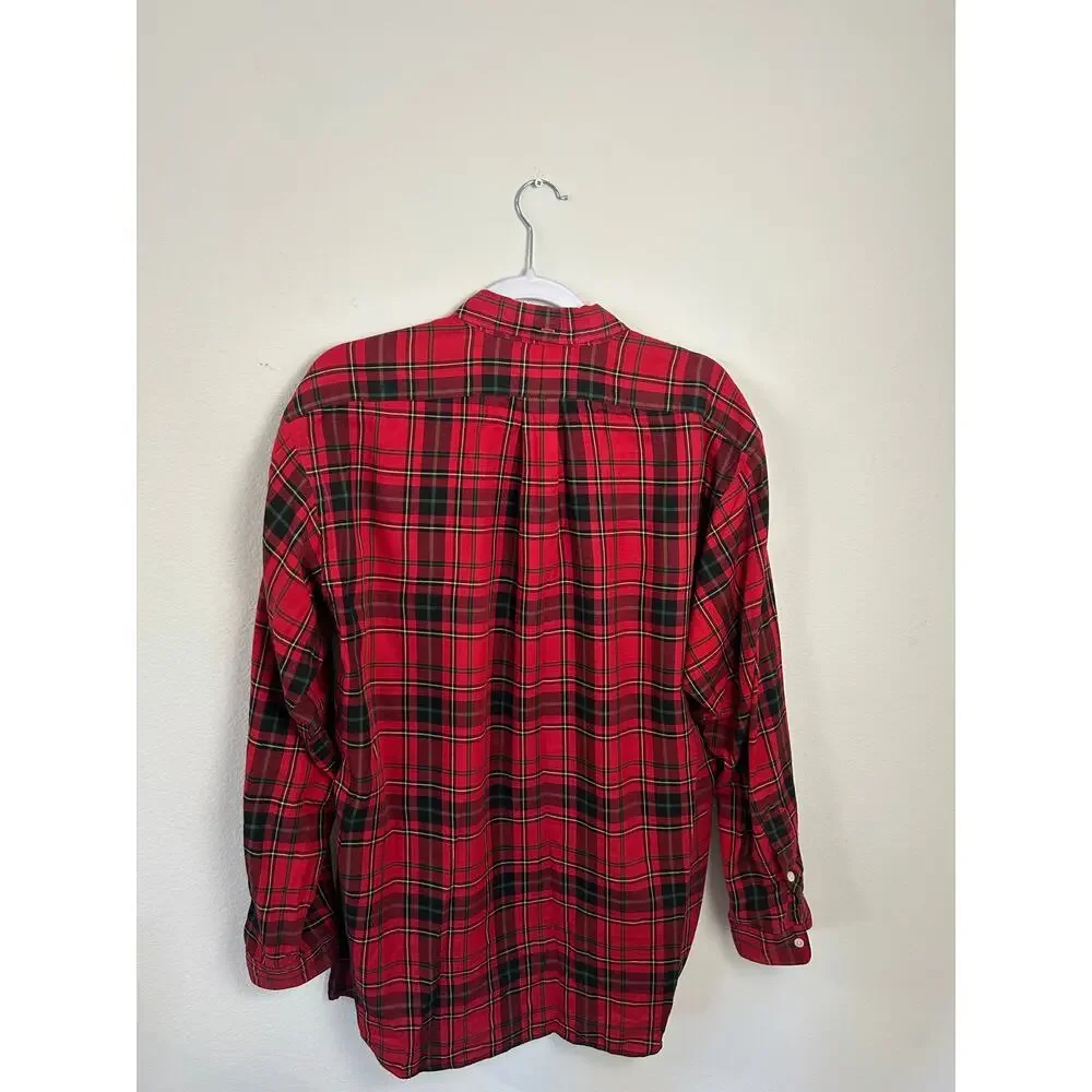 Polo Ralph Lauren McMeel Plaid Button Down Shirt Men’s Medium Red Green Cotton